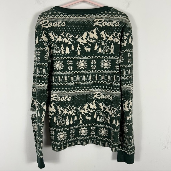 ❤️ Roots kids Green Patterned pyjama thermal top L - Picture 3 of 11